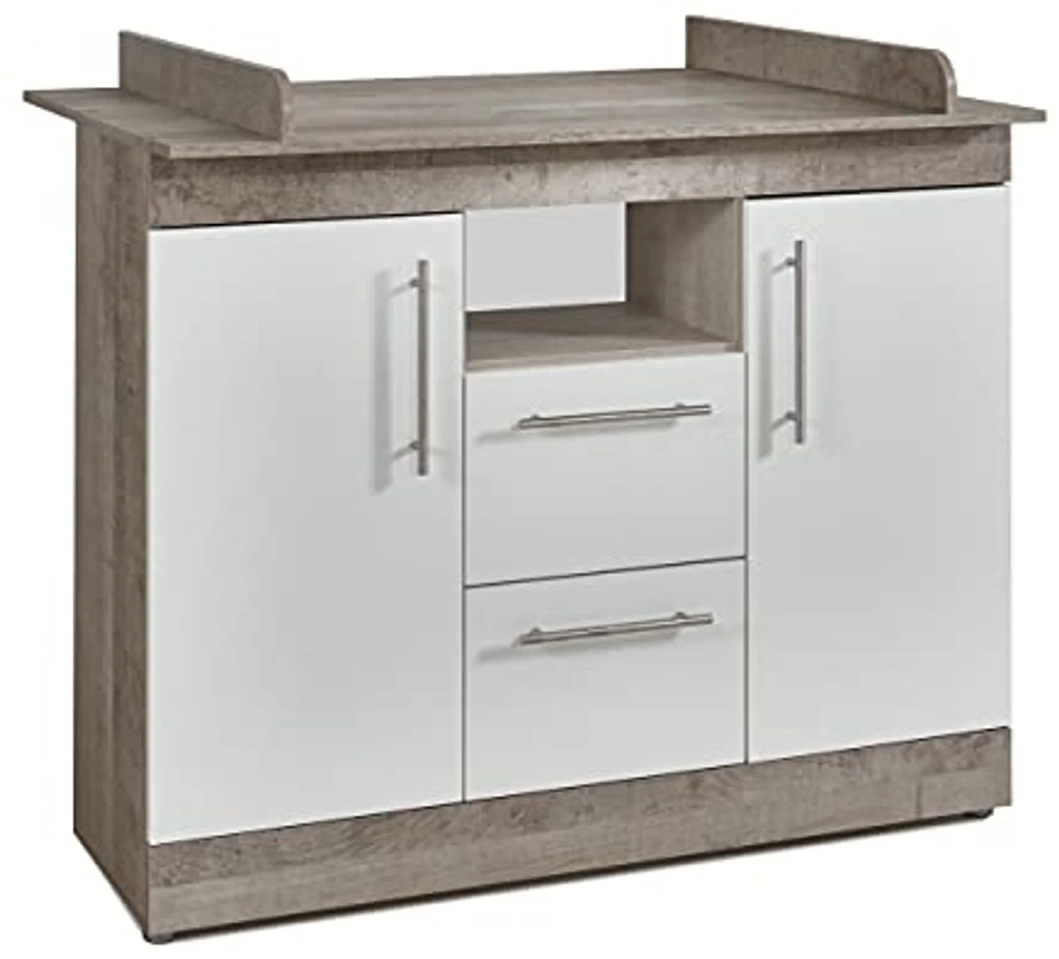 Arthur Berndt 'Selina' Wickelkommode mit abnehmbarem Wickelaufsatz Platinum Oak / Weiß
