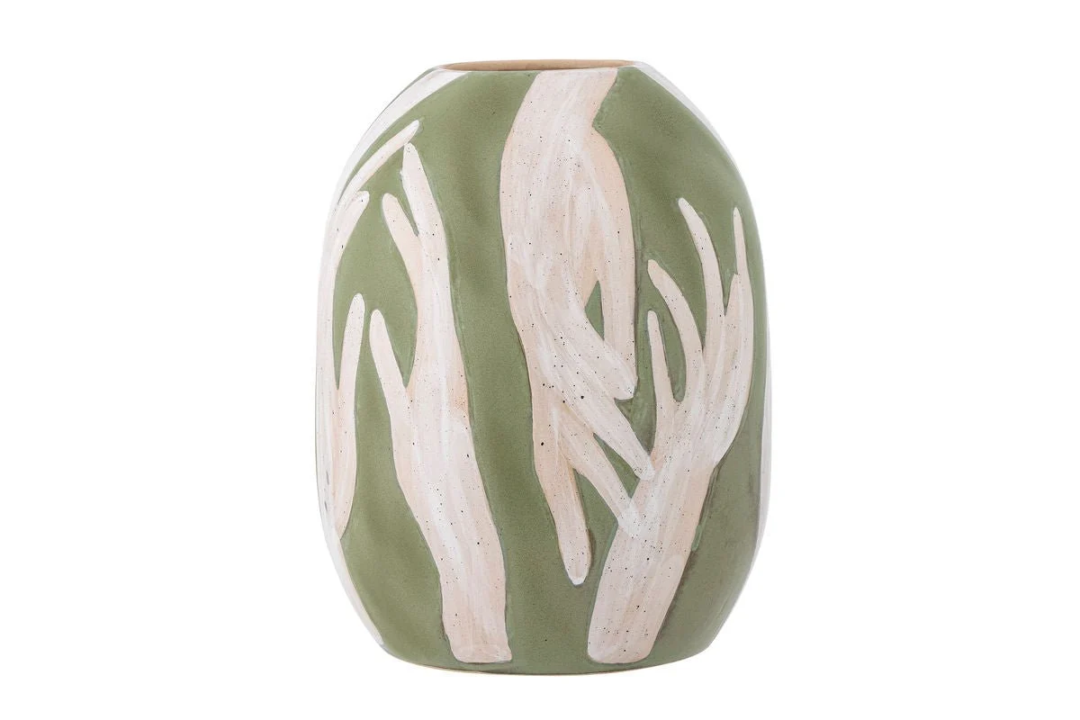 Deko-Vase „Lirena“ – Grünes Steingut