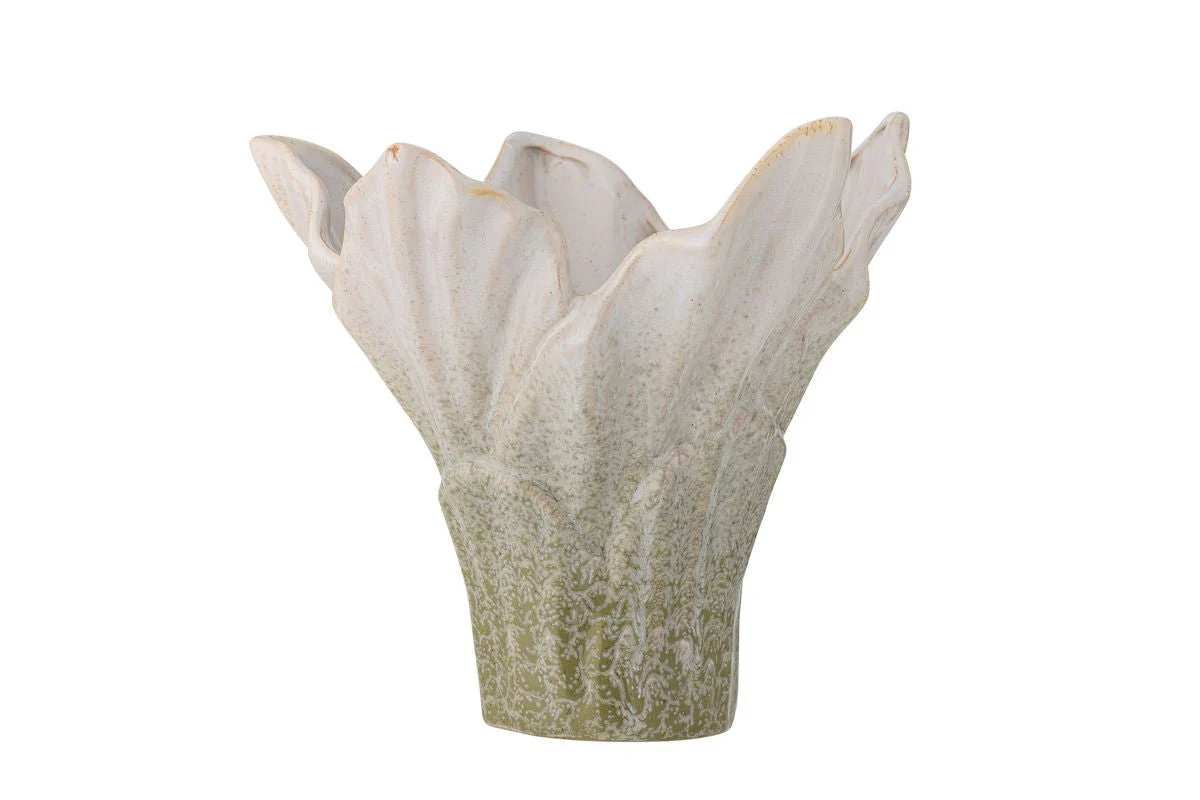 Vase „Caleya“ – Grünes Steingut