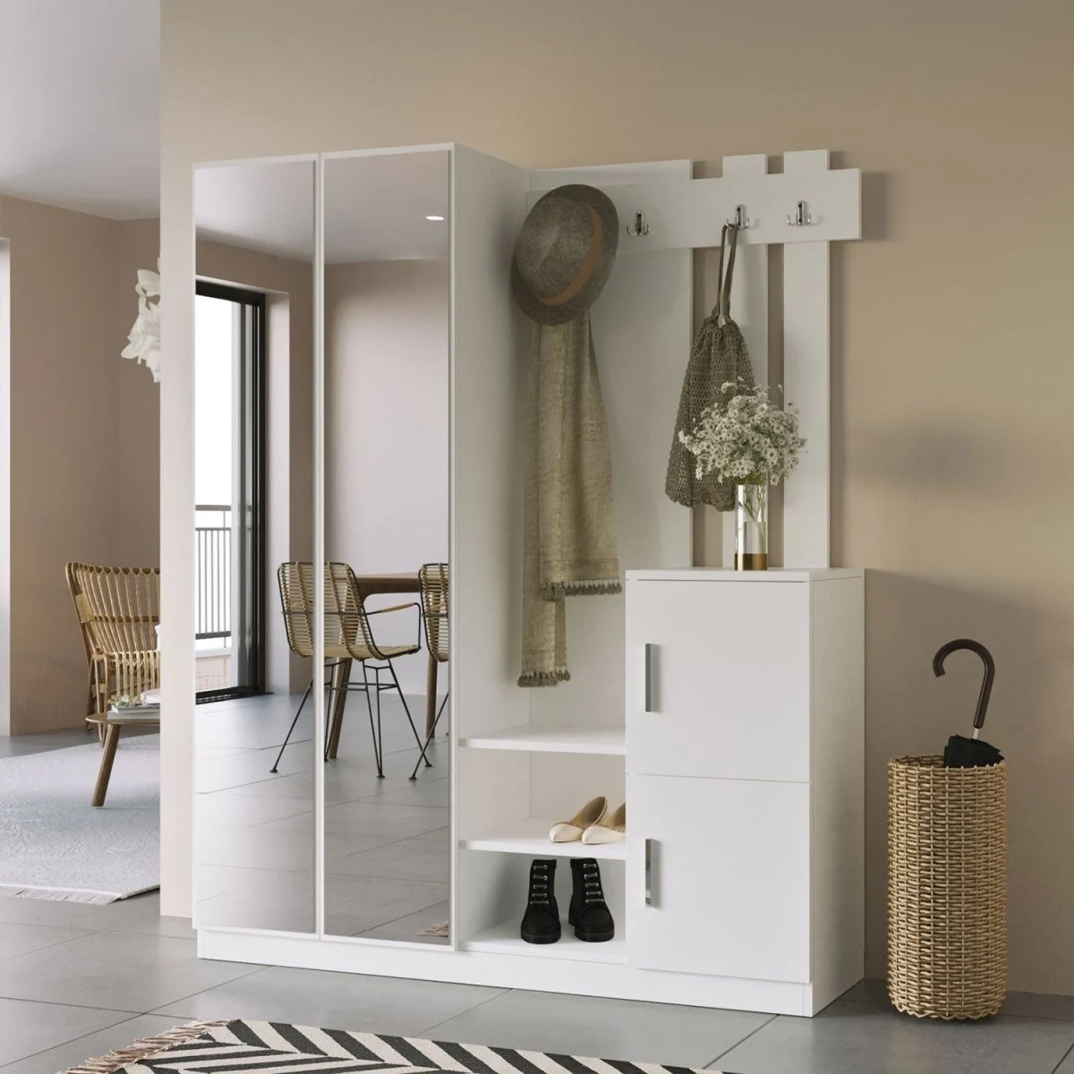 Designer Garderobe Milazzo inkl. Spiegel
