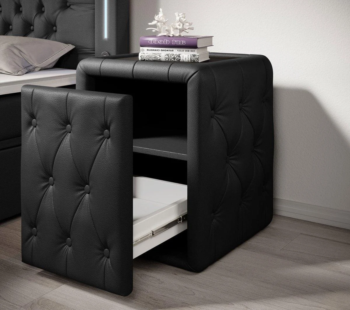 Designer Nachttisch Evora (Kunstleder)
