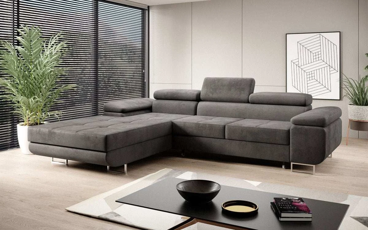 Designer Sofa Calvera mit Schlaf- und Klappfunktion in Samt