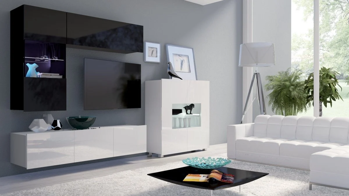 Designer Wohnwand Miro mit LED