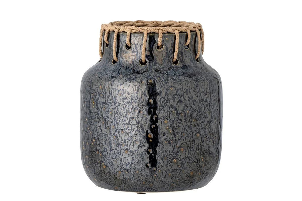 Vase "Stranger" - grau melierte Keramikvase mit Detail