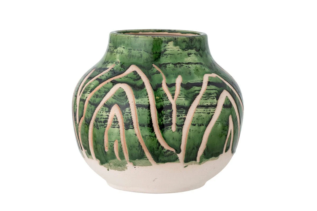 Vase „Mirava“ – Grünes Steingut