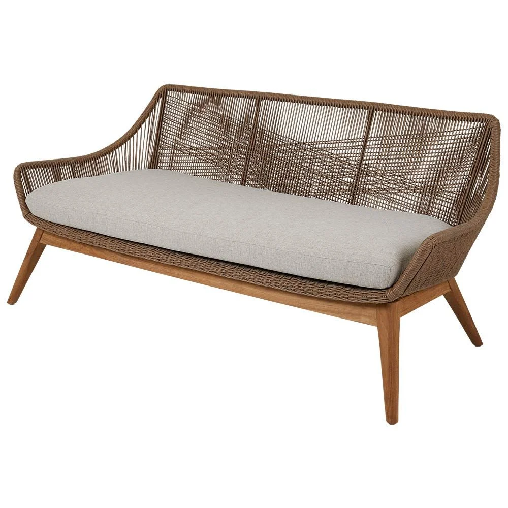 Sofa Hazel aus Teakholz/Kunst-Rattan