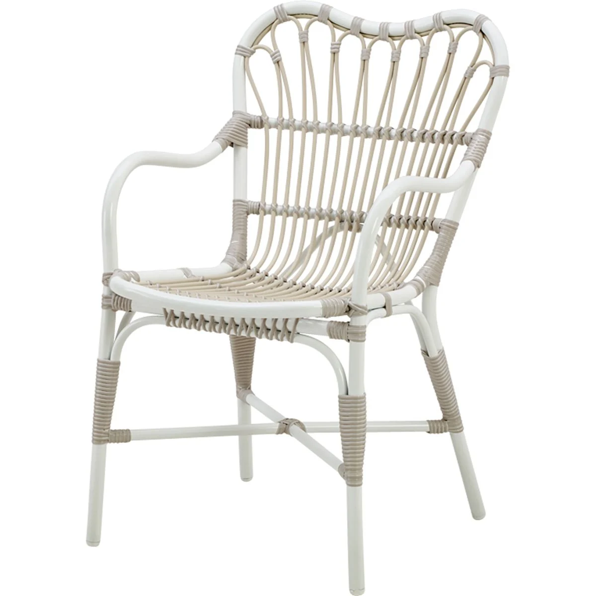Margret Sessel Rattan weiß / beige