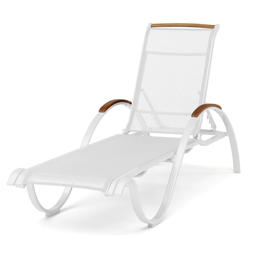 Nydala Sonnenbank Weiß/Weiß Teak